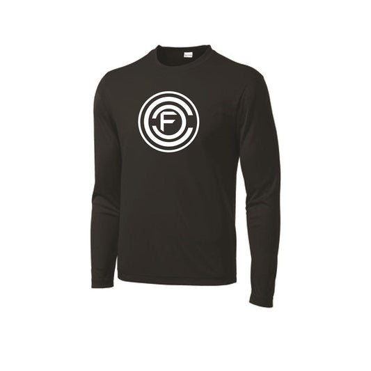 ICON - Men's Long Sleeve 100% Poly Tee - Black